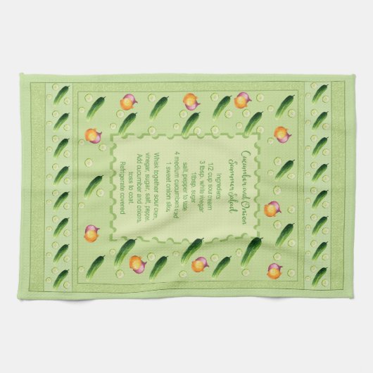 Komkommer en ui zomersalade theedoek (Horizontaal)