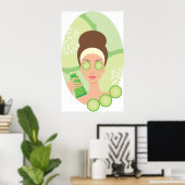 Komkommer Gezichtsmasker Poster (Thuiskantoor)