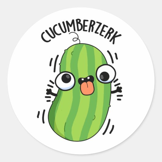 Komkommer Grappig Berzerk Komkommer Pun Ronde Sticker (Voorkant)