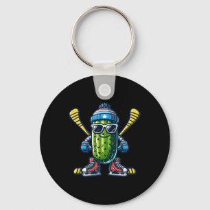 Komkommer IJshockey Koele Augurk Schaatser Sleutelhanger