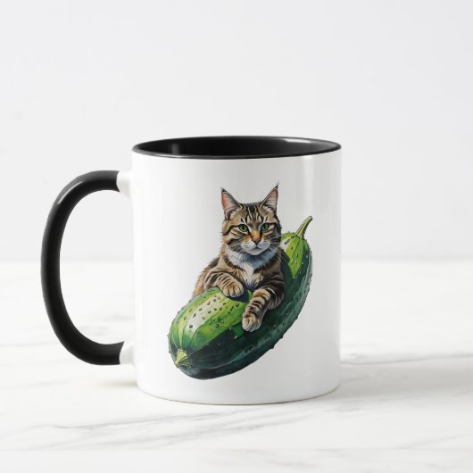 Komkommer Kattenknuffel – Grappig Huisdier Liefheb Mok (Links)