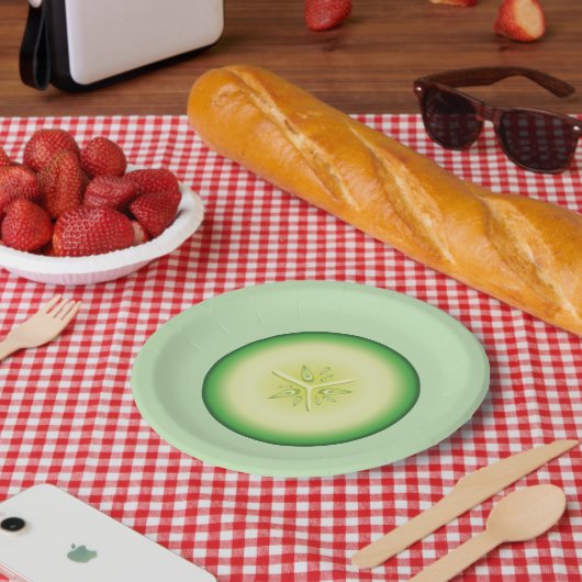 Komkommer Schijf Papieren Bordje (Picknick)