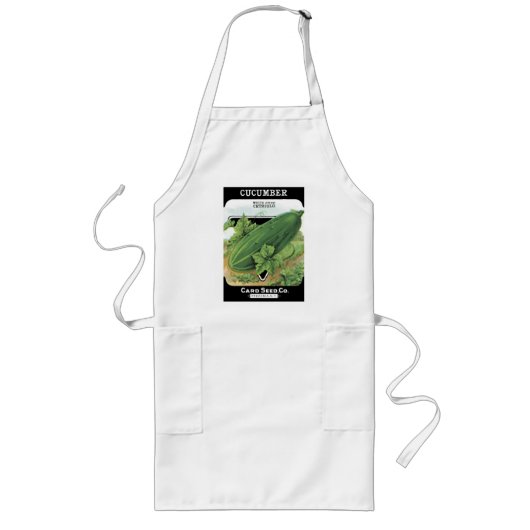  Komkommer Seed Packet Apron Lang Schort (Voorkant)