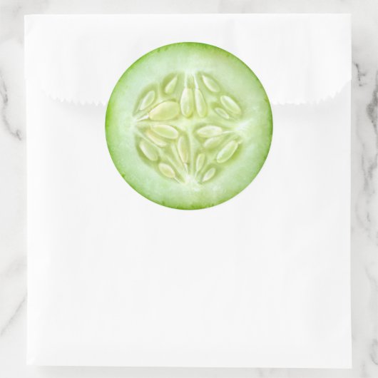 Komkommermacro Ronde Sticker (Tas)