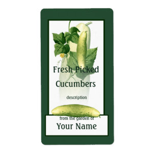 Komkommers Art Farmer Gardener Label