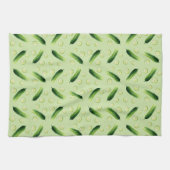 Komkommers, cukes, groene groenten theedoek (Horizontaal)