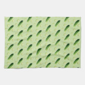 Komkommers, cukes, groene groenten theedoek (Horizontaal)