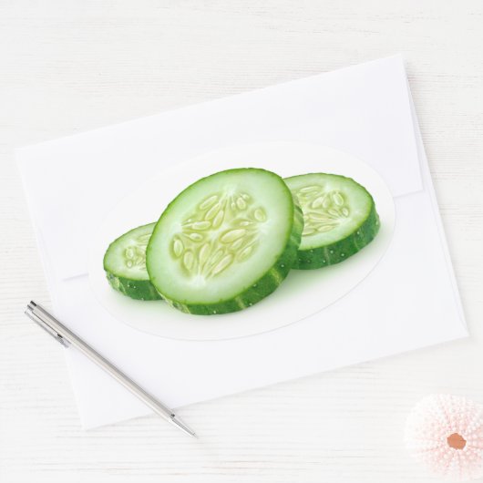 Komkommersegmenten Ovale Sticker (Envelop)