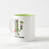 komkommerson humoristisch tweekleurige koffiemok (Voorkant links)