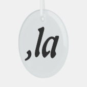Komma La Kamala Harris - aangepast tekstontwerp  Glas Ornament (Voorkant links)