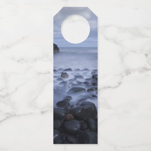 Kommen en Rocks langs de Ocean Shoreline Flessenhanger (Achterkant)