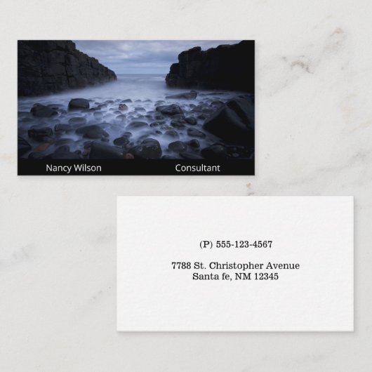 Kommen en Rocks langs de Ocean Shoreline Visitekaartje (Voorkant / Achterkant)