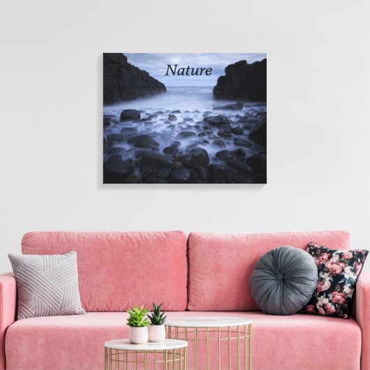Kommen en Rocks langs het Ocean Shoreline Canvas (Insitu (Woonkamer))