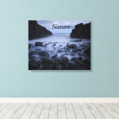 Kommen en Rocks langs het Ocean Shoreline Canvas Afdruk (Insitu (Houten vloer))