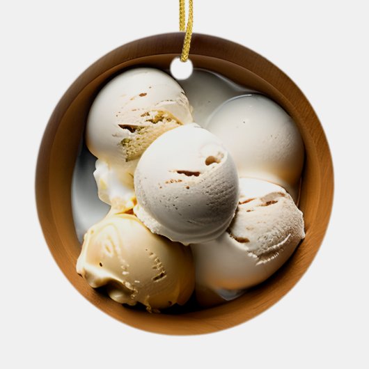 Kommen van Ice Cream Food Puns Kerstmis Keramisch Ornament (Voorkant)