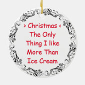 Kommen van Ice Cream Food Puns Kerstmis Keramisch Ornament (Achterkant)