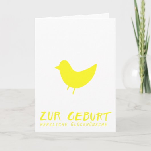 Kommt ein Vogel geflogen: Glückwünsche zur Geburt Kaart (Voorkant)