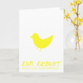 Kommt ein Vogel geflogen: Glückwünsche zur Geburt Kaart (Gele Bloem)