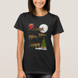 Komodo Draak Kerstman slee Flying Funny Magische C T-shirt