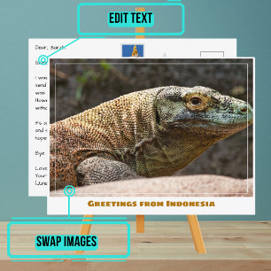 Komodo Draak van Indonesië Modern Briefkaart