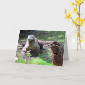 Komodo Dragon (0606) - Wenskaart Kaart (Gele Bloem)