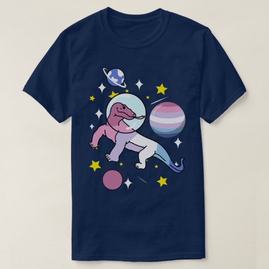 Komodo Dragon Astronaut Bigender T-shirt (Design voorkant)