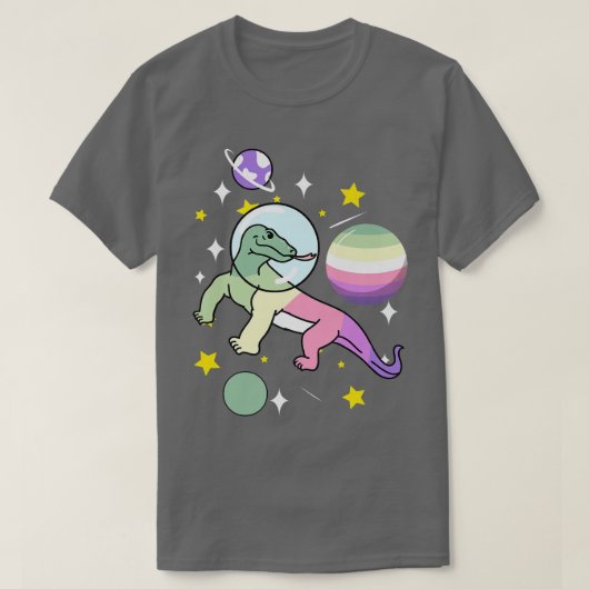 Komodo Dragon Astronaut Genderfae T-shirt (Design voorkant)