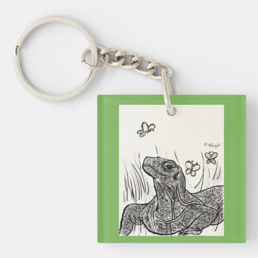 Komodo Dragon Basking in Beauty Sleutelhanger (Voorkant)