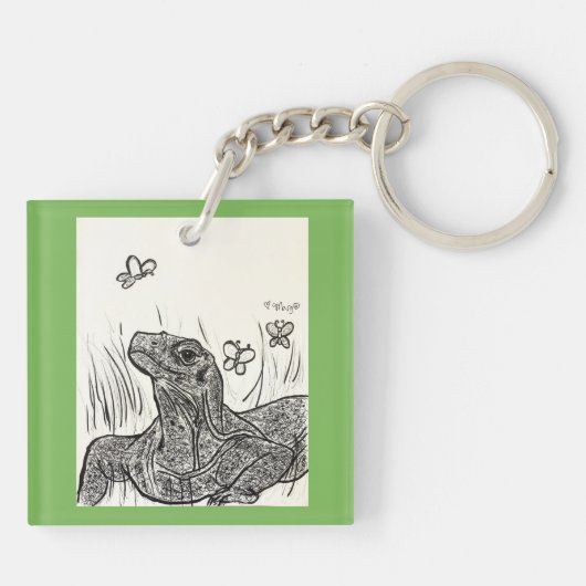 Komodo Dragon Basking in Beauty Sleutelhanger (Achterkant)