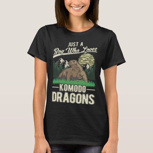 Komodo Dragon Boy Komodo Dragon Monitor Lizard T-shirt (Voorkant)