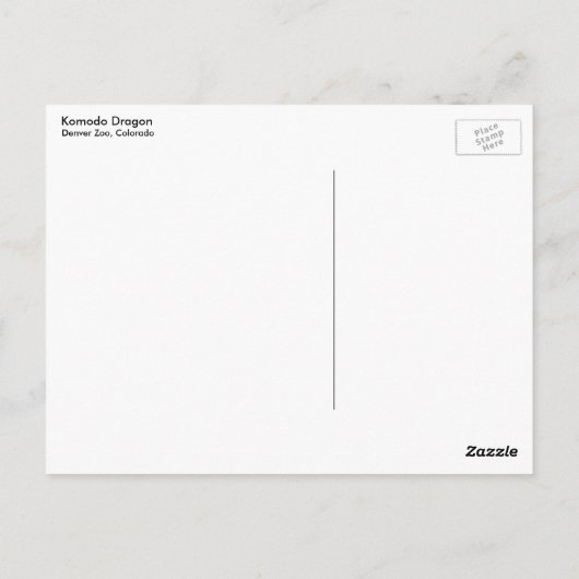 Komodo Dragon Briefkaart (Achterkant)