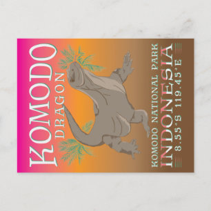 KOMODO DRAGON - DE GROOTSTE LIZARD. BRIEFKAART