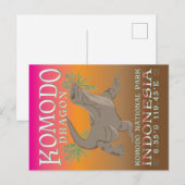 KOMODO DRAGON - DE GROOTSTE LIZARD. BRIEFKAART (Voorkant / Achterkant)