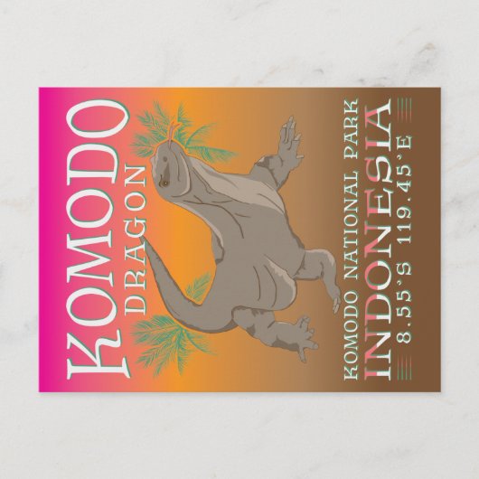 KOMODO DRAGON - DE GROOTSTE LIZARD. BRIEFKAART (Voorkant)