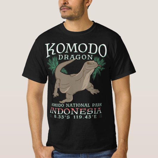 KOMODO DRAGON - DE GROOTSTE LIZARD. T-SHIRT (Voorkant)