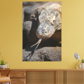 Komodo Dragon die zijn tong uittrekt Canvas Afdruk (Insitu (Woonkamer))