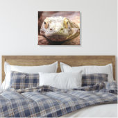 Komodo Dragon foto met droevig gezicht Canvas Afdruk (Insitu (Slaapkamer))