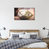 Komodo Dragon foto met droevig gezicht Canvas Afdruk (Insitu (Slaapkamer))