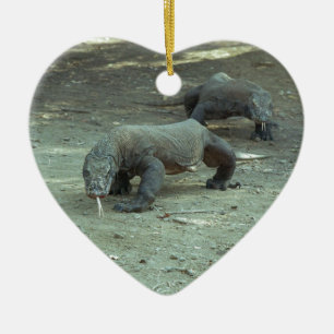 Komodo Dragon Heart Keramisch Ornament