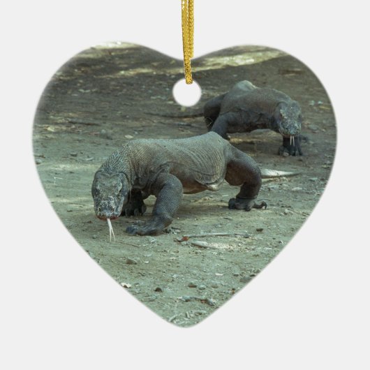 Komodo Dragon Heart Keramisch Ornament (Voorkant)