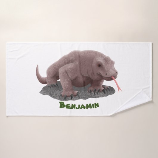Komodo dragon illustratie bad handdoek (Badhanddoek)
