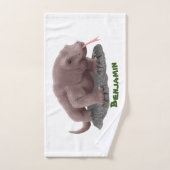 Komodo dragon illustratie bad handdoek (Handdoek)