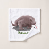 Komodo dragon illustratie bad handdoek (Wasdoekje)
