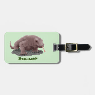 Komodo dragon illustratie bagagelabel