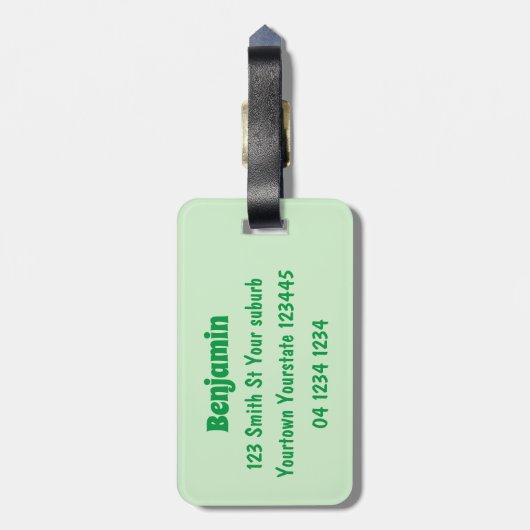 Komodo dragon illustratie bagagelabel (Achterkant verticaal)