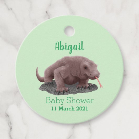 Komodo dragon illustratie bedankjes labels (Voorkant)