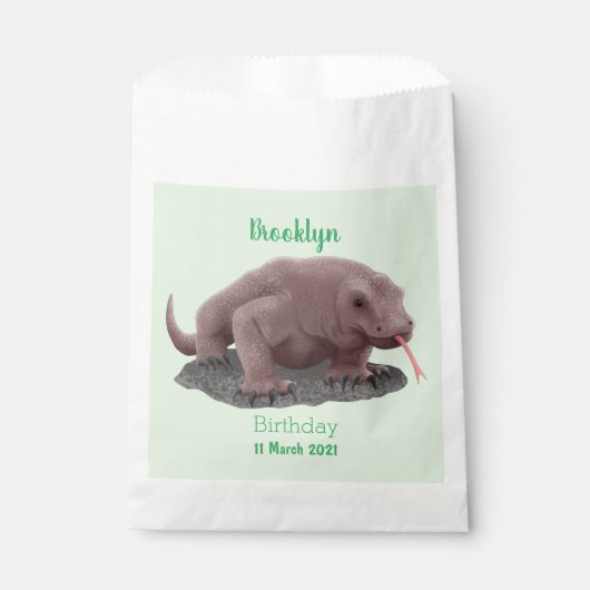 Komodo dragon illustratie bedankzakje (Voorkant)