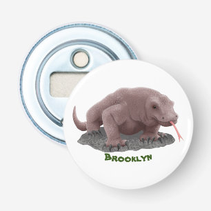 Komodo dragon illustratie button flesopener
