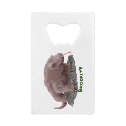 Komodo dragon illustratie creditkaart flessenopener (Achterkant)