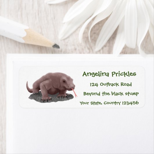 Komodo dragon illustratie etiket (Insitu)